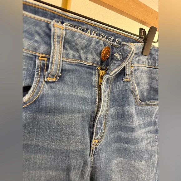 American Eagle Jegging Jeans Size 6 Regular Medium Wash Stretch Skinny Fit - Picture 5 of 12
